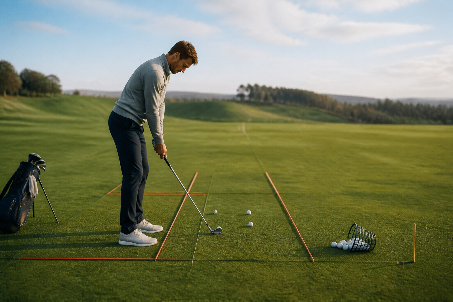 45 minutter på driving range